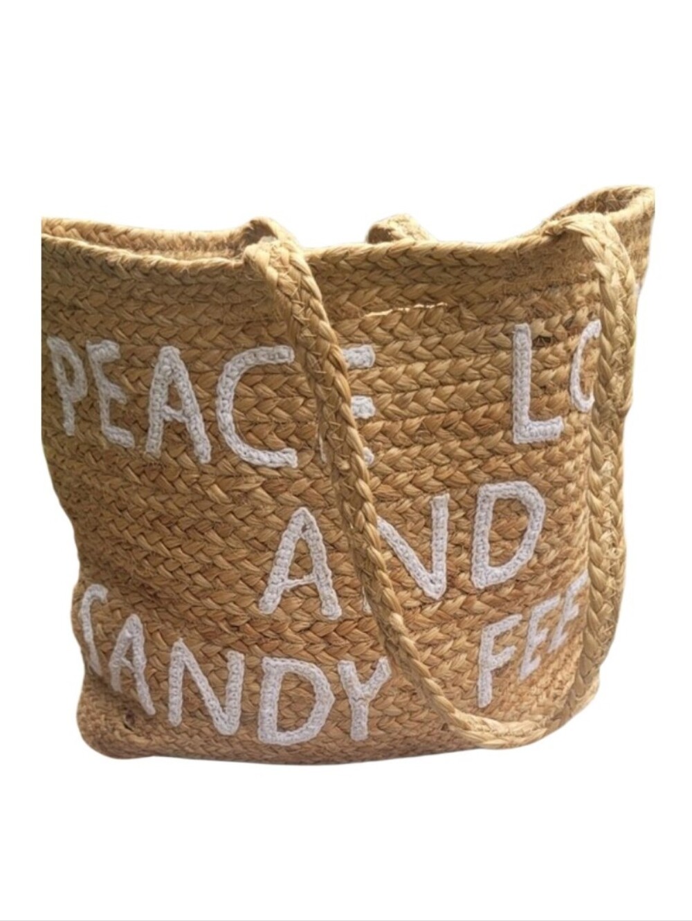 SUGARBOO $60 Woven Beachy Jute Toe Bag 19x15